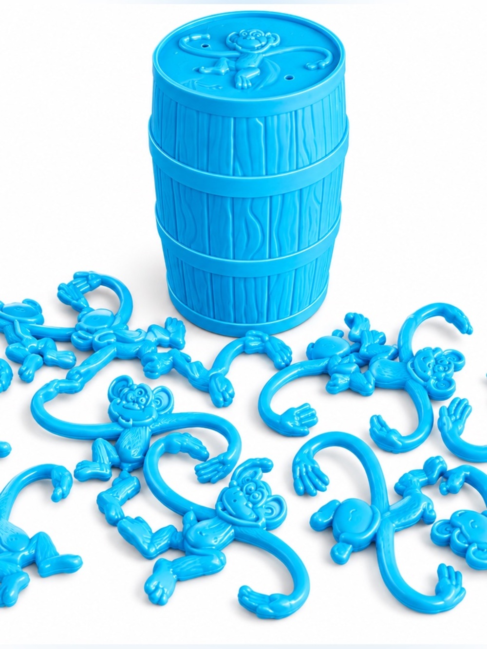 Barrel of Monkeys Blue Classic Game Blue Barrel + 9 Monkeys